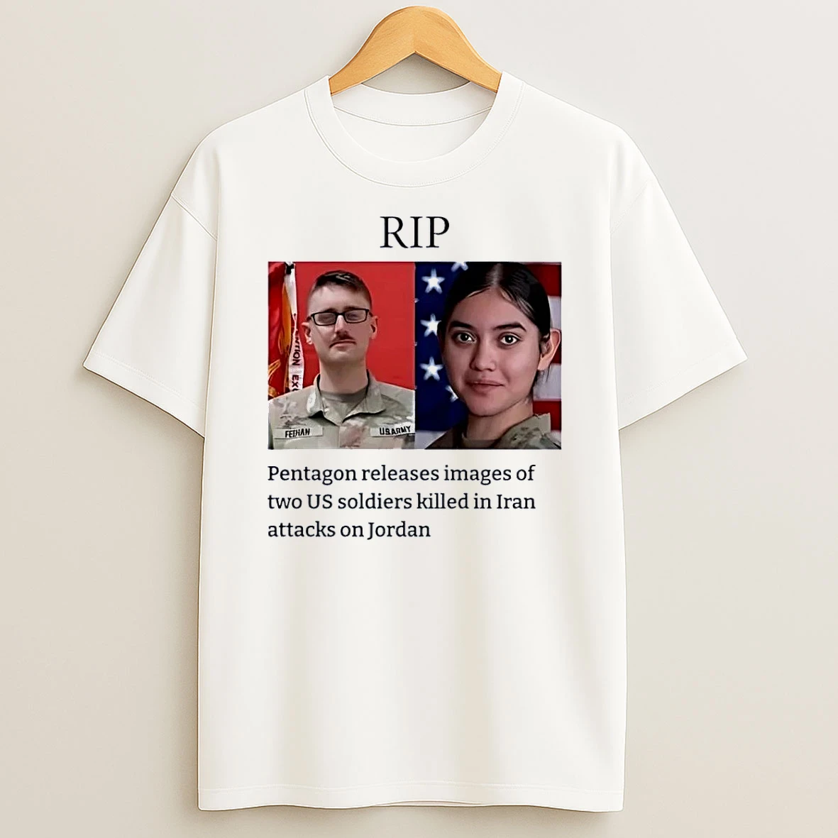 Rip Pentagon Releases Images Of Two Us Soldiers Killed In Iran Attacks Jordan White Shirts