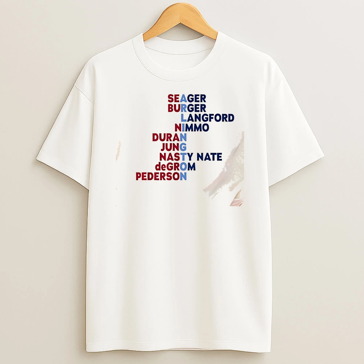 Seager Burger Langford Nimmo Duran Texas Rangers Baseball Arlington Names 26 Shirts