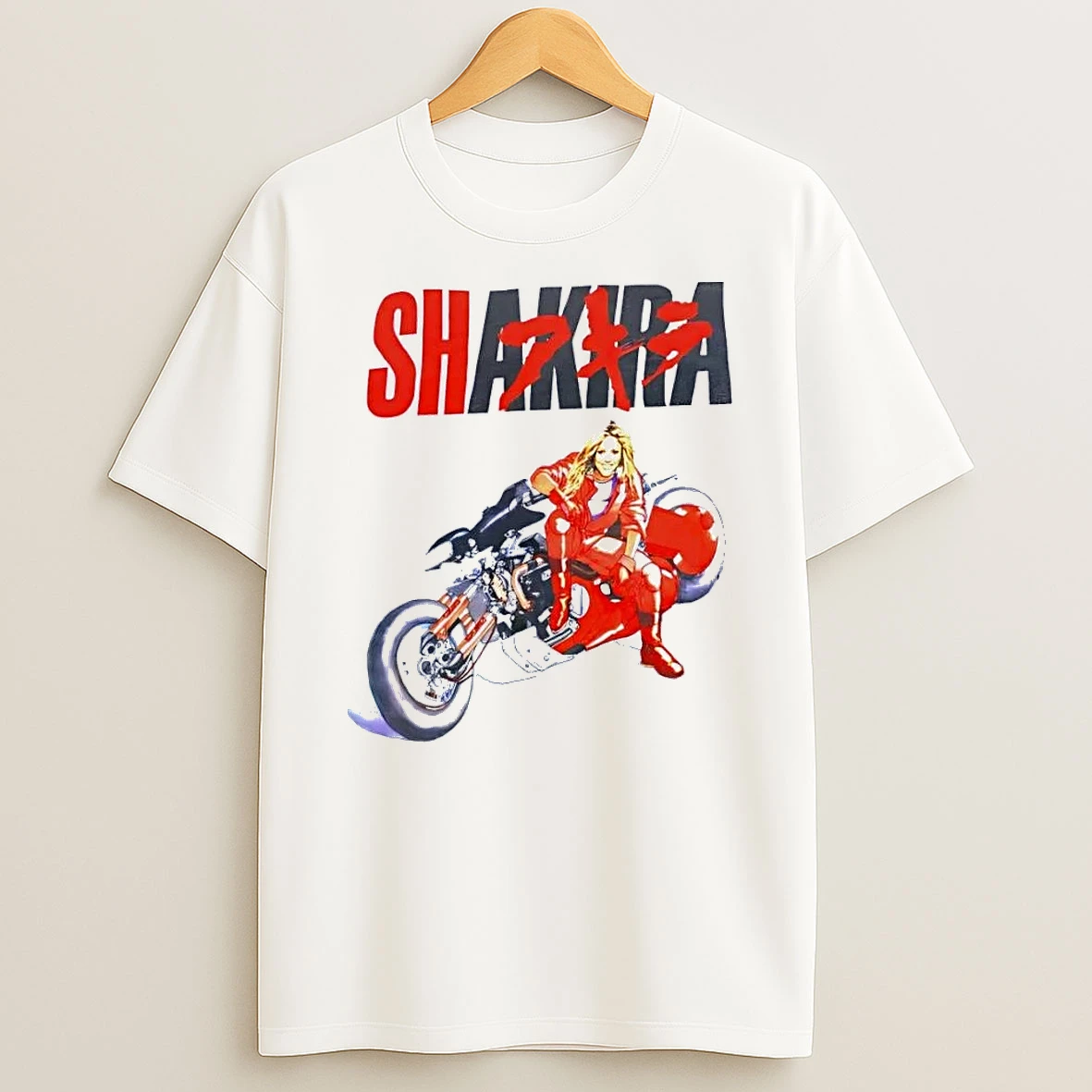 Shakira Mashup Akira Anime Series Fan Art White Shirts