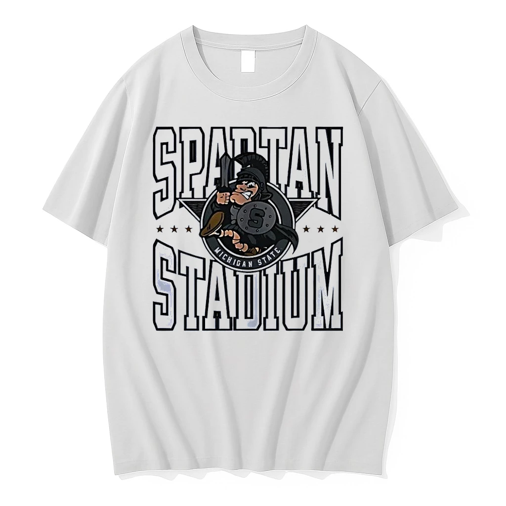 Spartan Stadium Football Mens Michigan State White Shirts