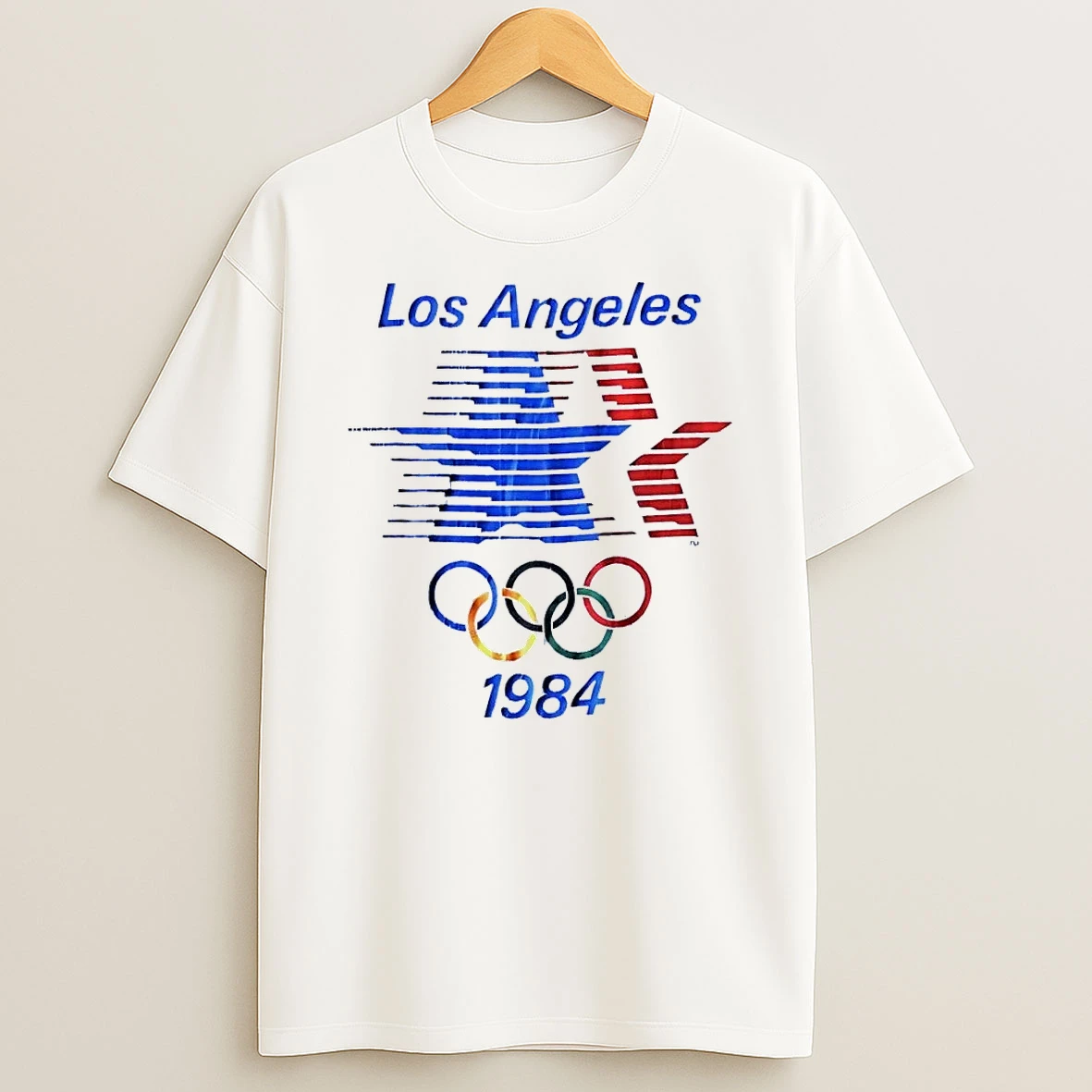 Tm Los Angeles 1984 Olympic Games Star Graphic White Shirts