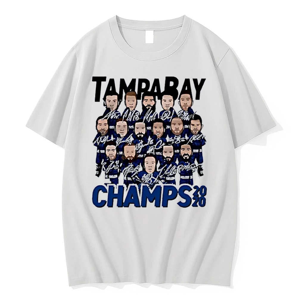 Tampa Bay Champs 2020 Illustration Hockey Team White Shirts