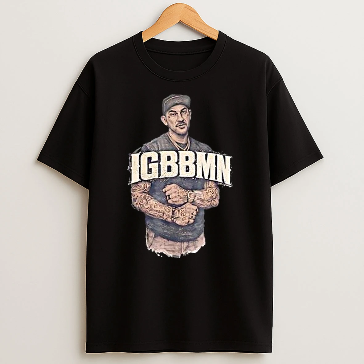 Tattooed Man Wearing Igbbmn Shirts