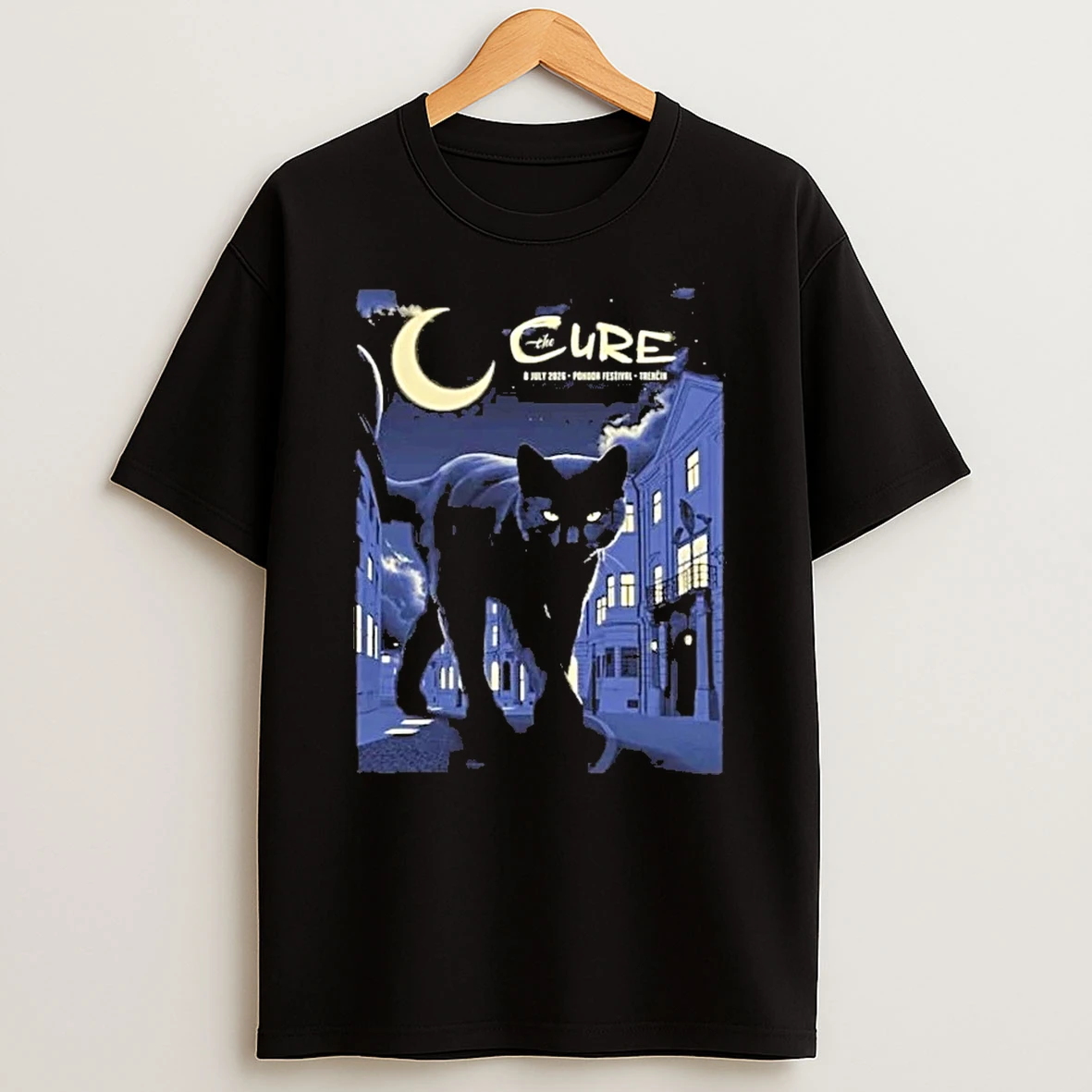 The Cure Trencin Slovakia 2026 July 8 Event Tee Black Cat Show At Pohoda Festival Shirts