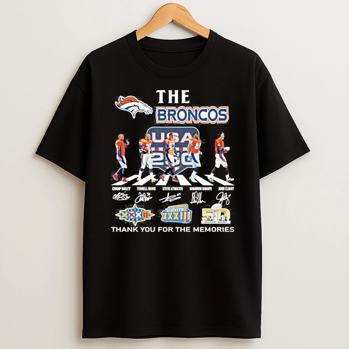 The Denver Broncos Abbey Road Usa 250th Anniversary Shirts