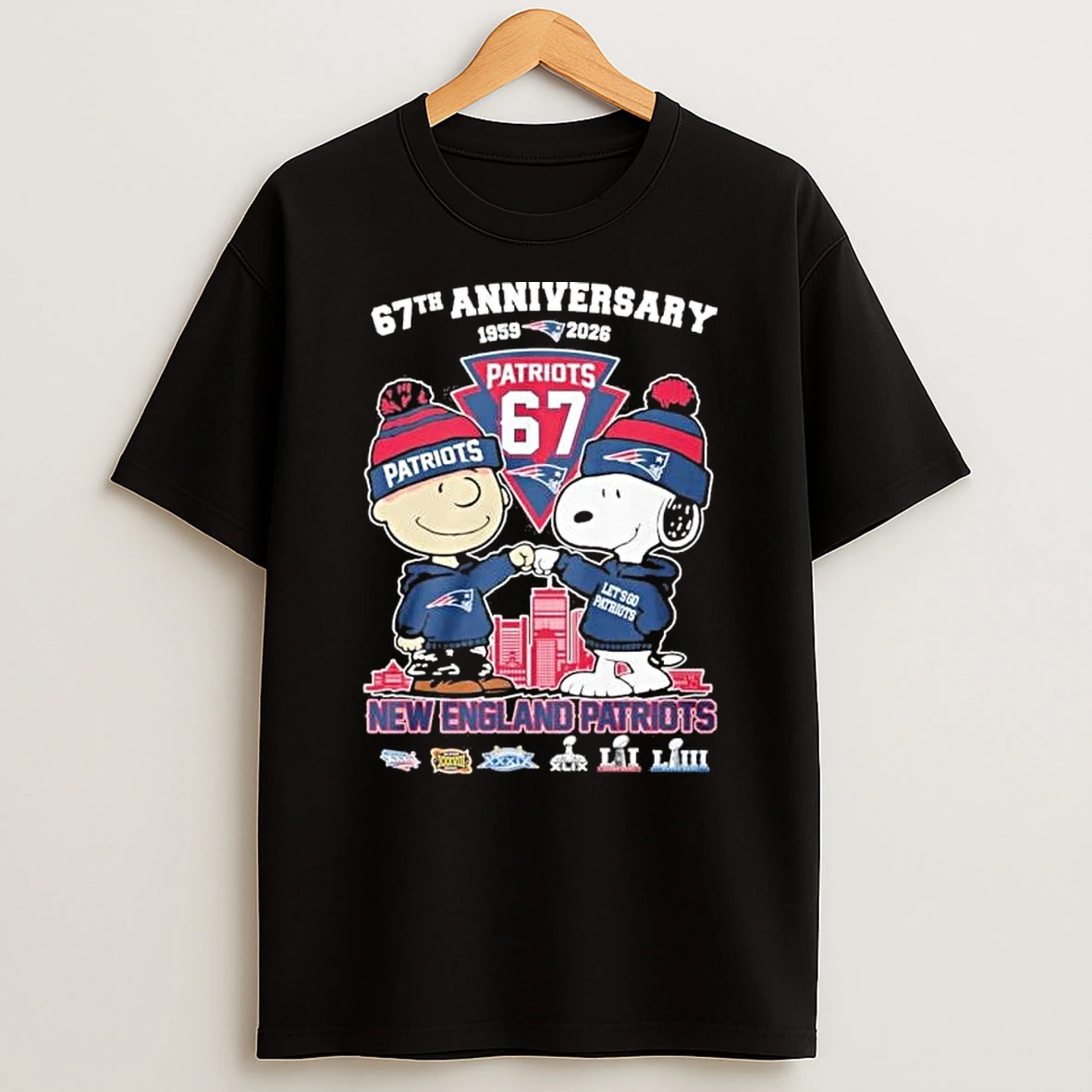 The Peanuts Fistbump New Angland Patriots 67th Anniversary 1959 2026 Shirts