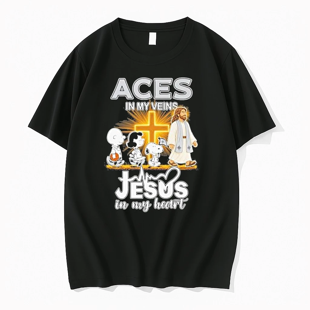 The Peanuts X Las Vegas Aces In My Veins Jesus In My Heart Shirts