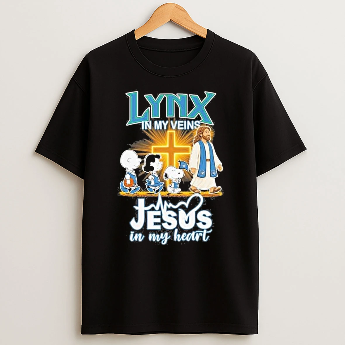 The Peanuts X Minnesota Lynx In My Veins Jesus In My Heart Shirts