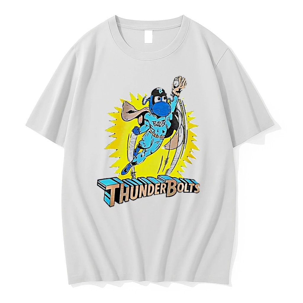 Thunderbolts Baseball Logo Superhero Action Figure Blue Character White Shirts