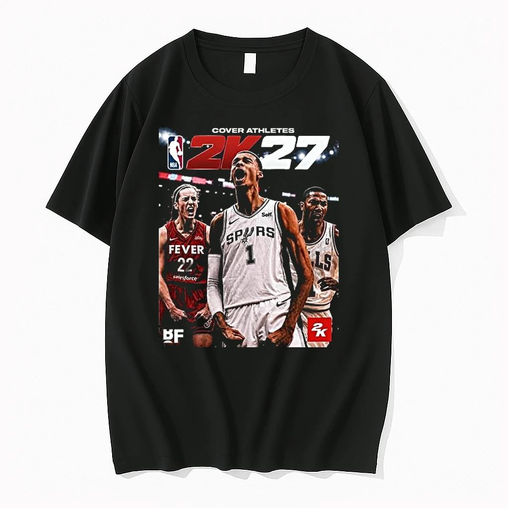 Victor Wemby Caitlin Clark And Derrick Rose Nba 2k27 Cover Athletes Shirts
