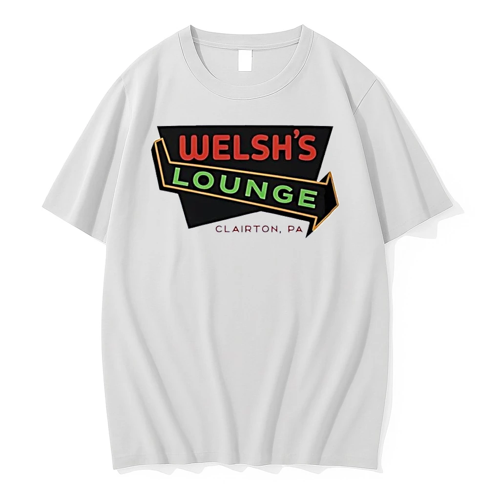 Welshs Lounge Clairton Pa Retro Neon Sign Logo White Shirts