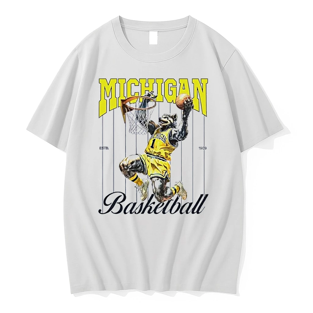 Wolverine Slam Dunk Michigan Basketball White Shirts