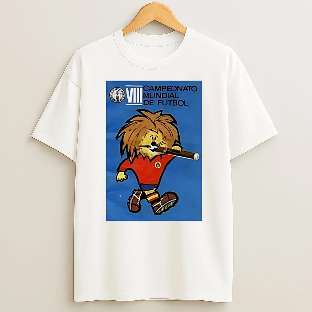 World Cup Mascot Naranjito Smoking Cigar Viii Campeonato Mundial De Futbol White Shirts