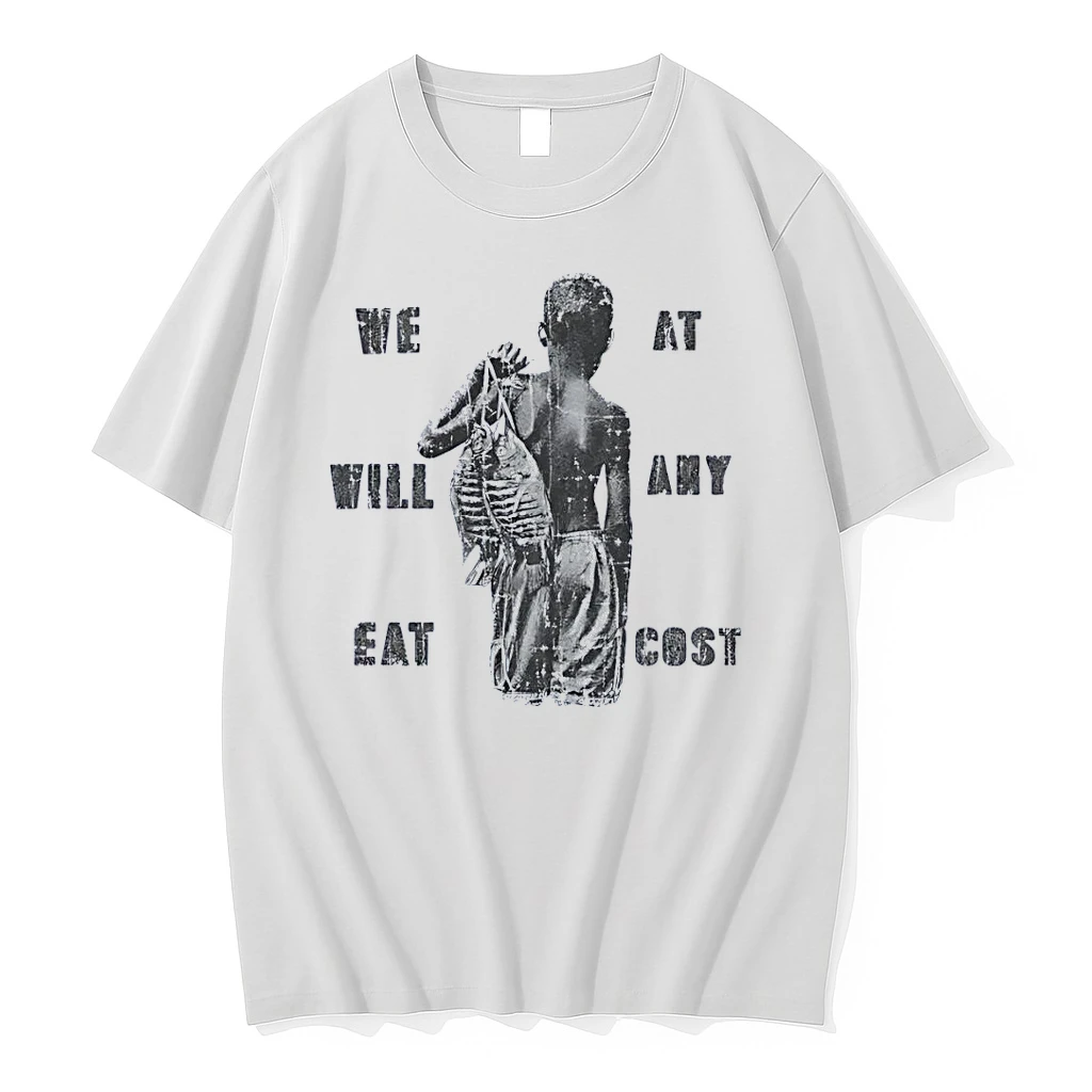 Youth Fishing Life We Will Eat At Any Cost White Shirts