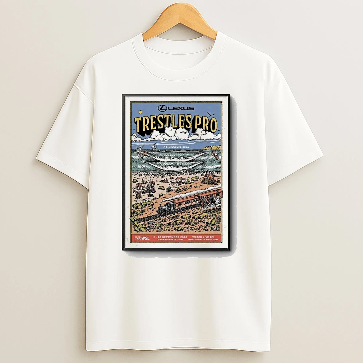 Trestles Pro California 2026 Lexus Wsl Surfing Championship Artwork San Clemente Lower Trestles Coastal Shirts
